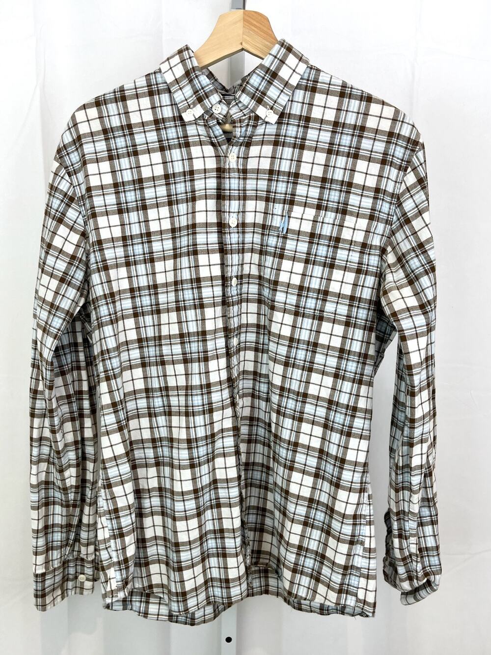 JOHNNIE-O Mens Size M Tybee Button Down Shirt Plaid Cotton Multicolor
